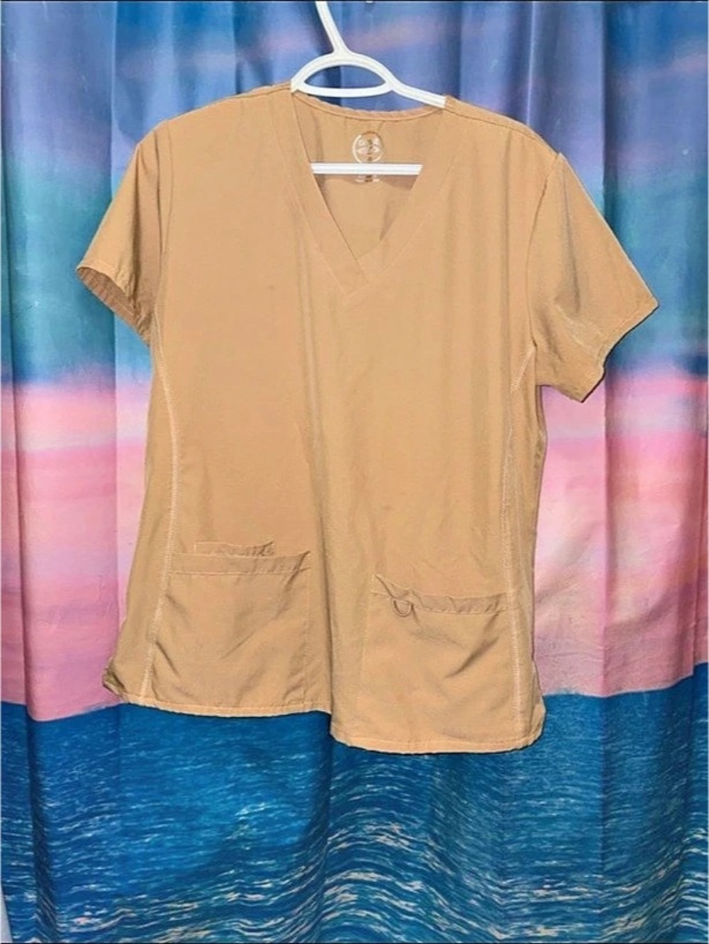 Divine Stretch Beige Scrub Top
